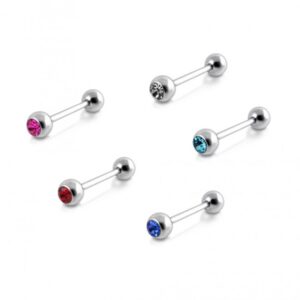Piercing Lengua con Cristal Acero Quirurgico