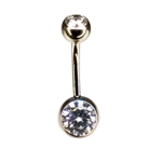 piercing ombligo doble zircon clasico