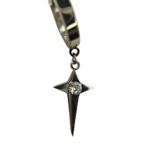 Piercing Huggie Cruz Estrella Zircconia 5A Acero quirurgico 316L
