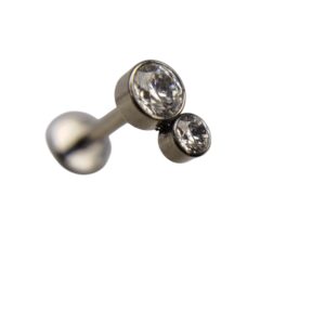 piercing labret doble strass acero quirurgico