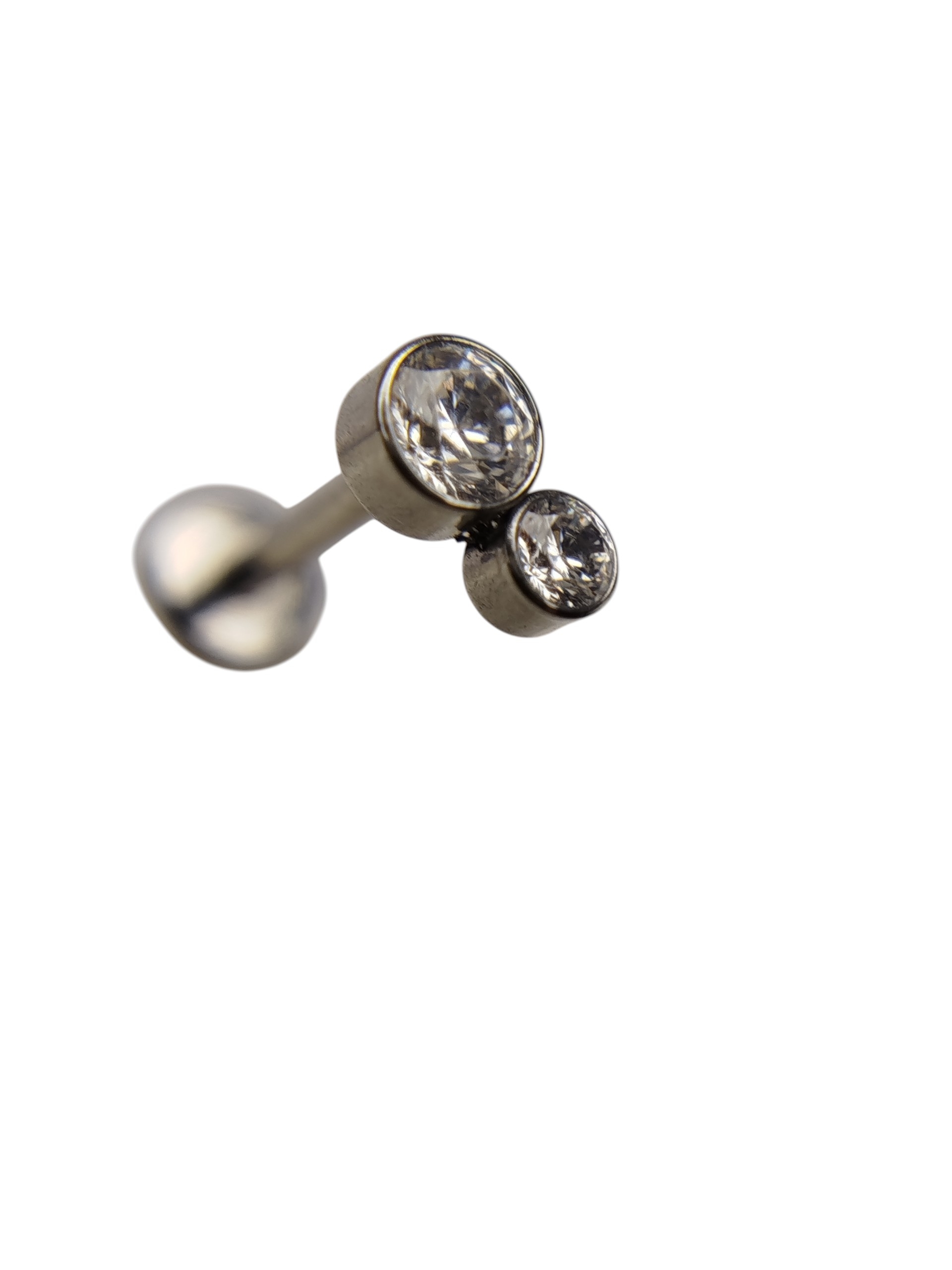 piercing labret doble strass acero quirurgico