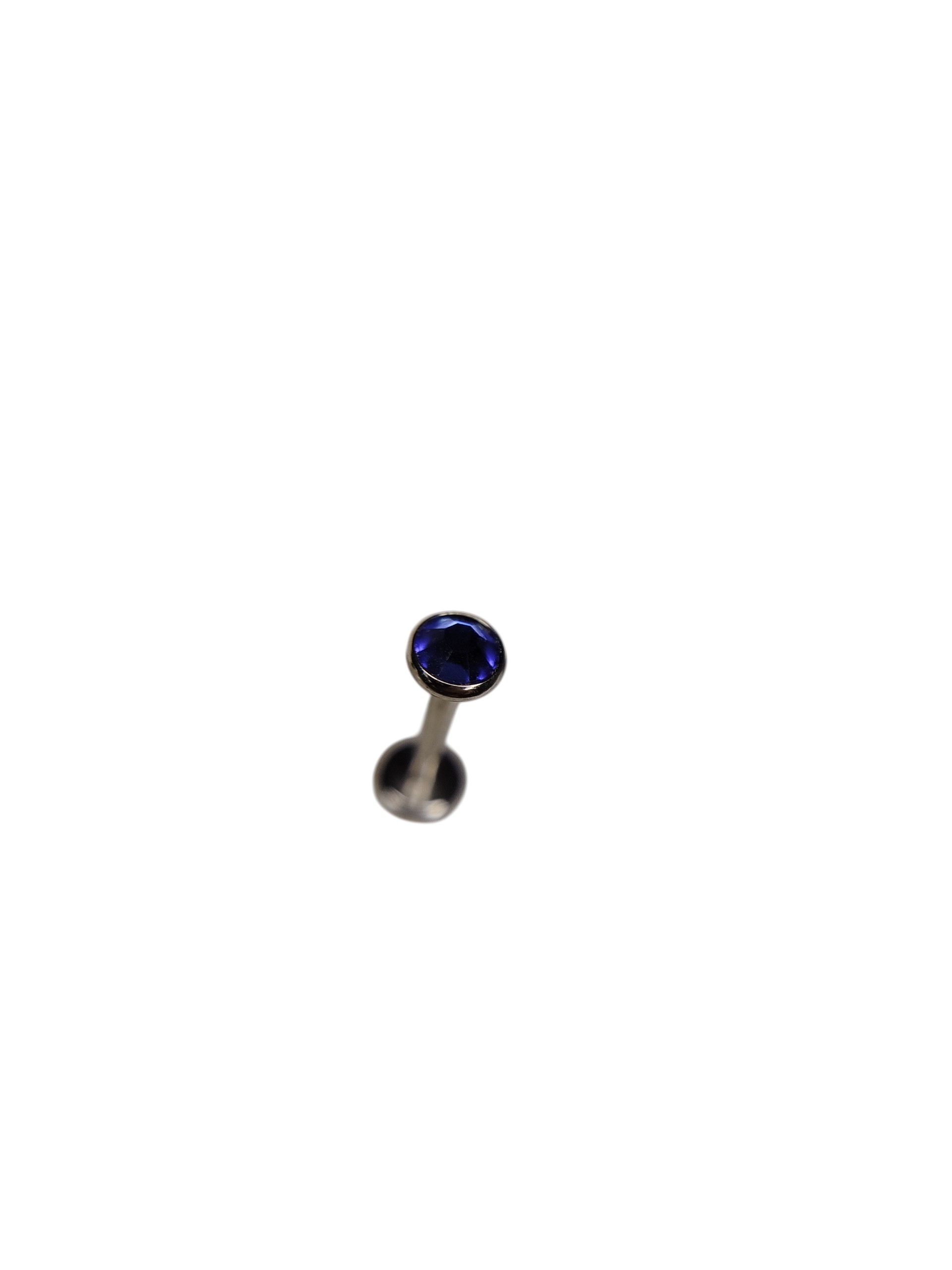 piercing labret strass plano azúl