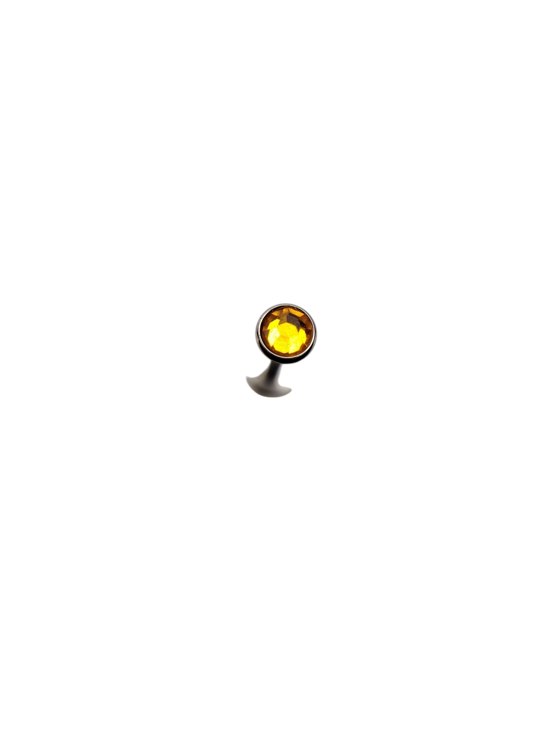 piercing labret strass plano amarillo
