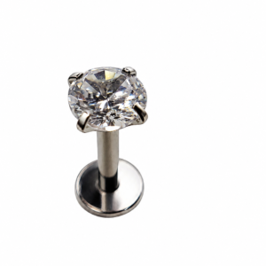 piercing labret zirconia 5a acero quirurgico