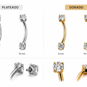 piercing ceja zirconia 5a acero quirurgico 316