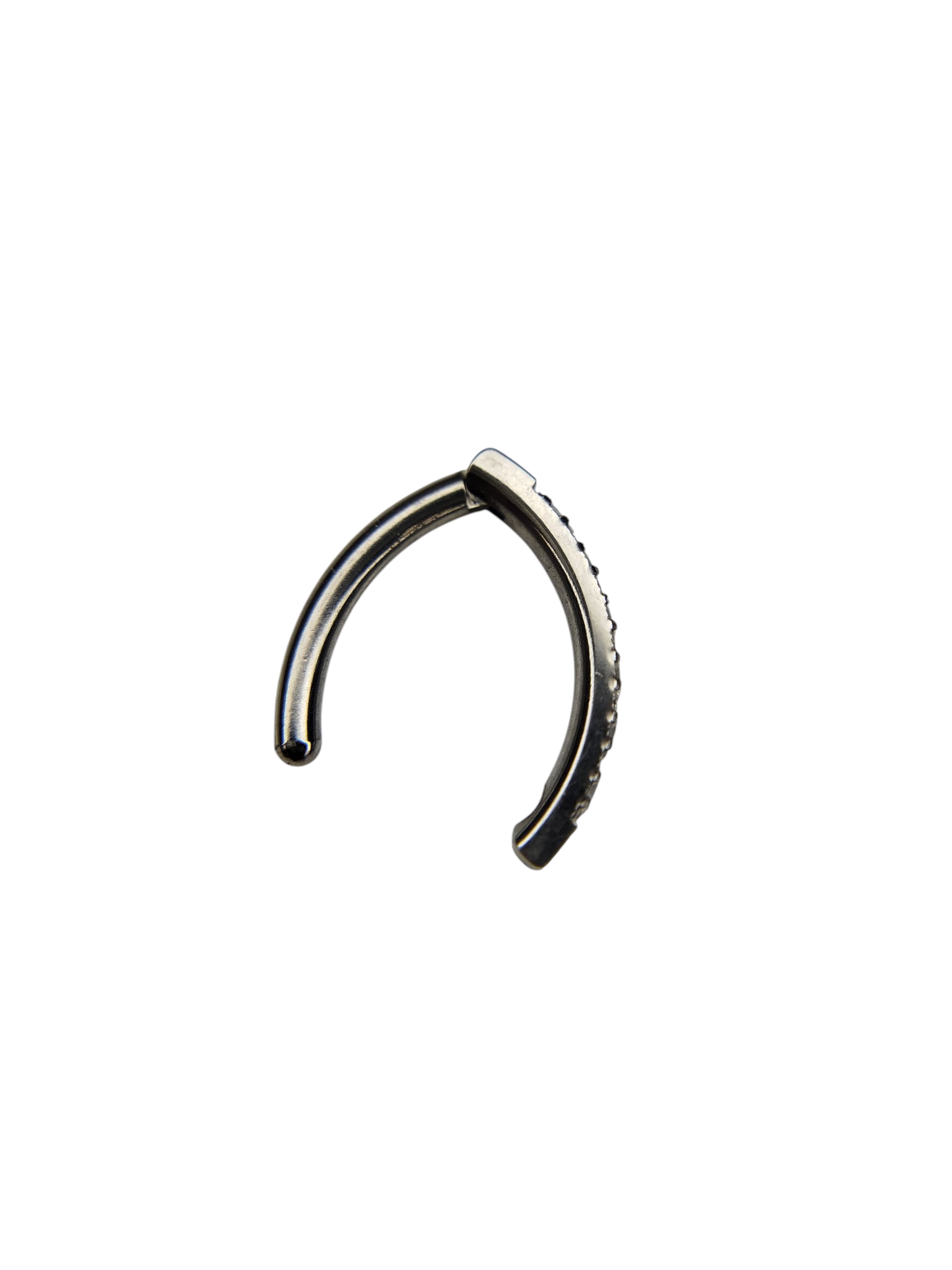 Piercing Ombligo Vertical Clicker Titanio F136 con Cristales Swarovski® visto de costado
