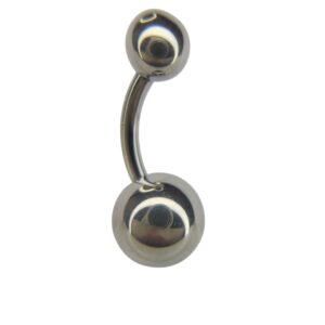 Piercing ombligo liso de titanio grado implante F136 con rosca interna hipoalergénico
